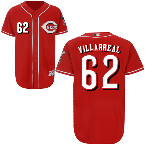 Pedro Villarreal #62 MLB Jersey-Cincinnati Reds Men's Authentic Red Baseball Jersey